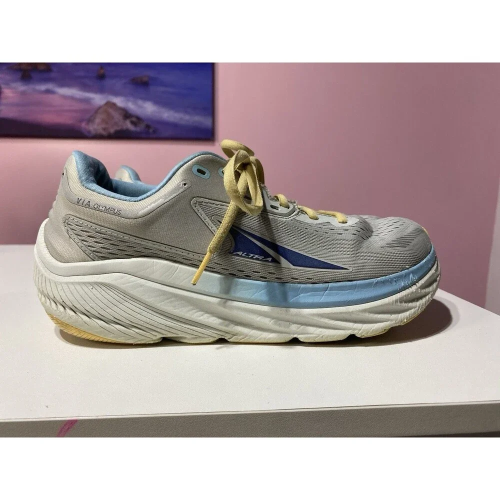 Altra Via Olympus Women 9 Grey Blue Running‎ Shoes Road Gym Sneaker AL0A82CR224
